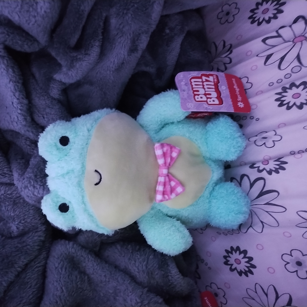 BumBumz Frog Plush with Pink Bow